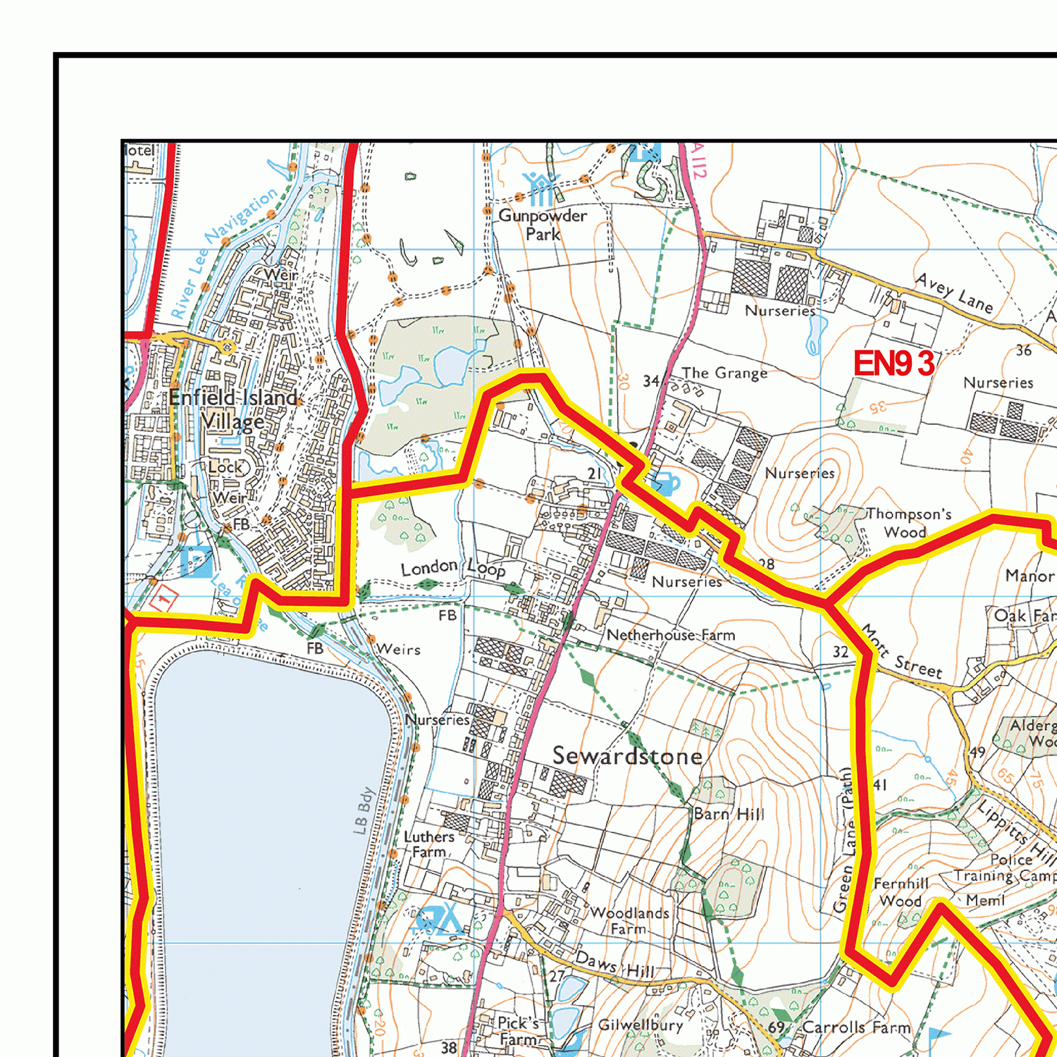 Ilford - IG - Postcode Wall Map