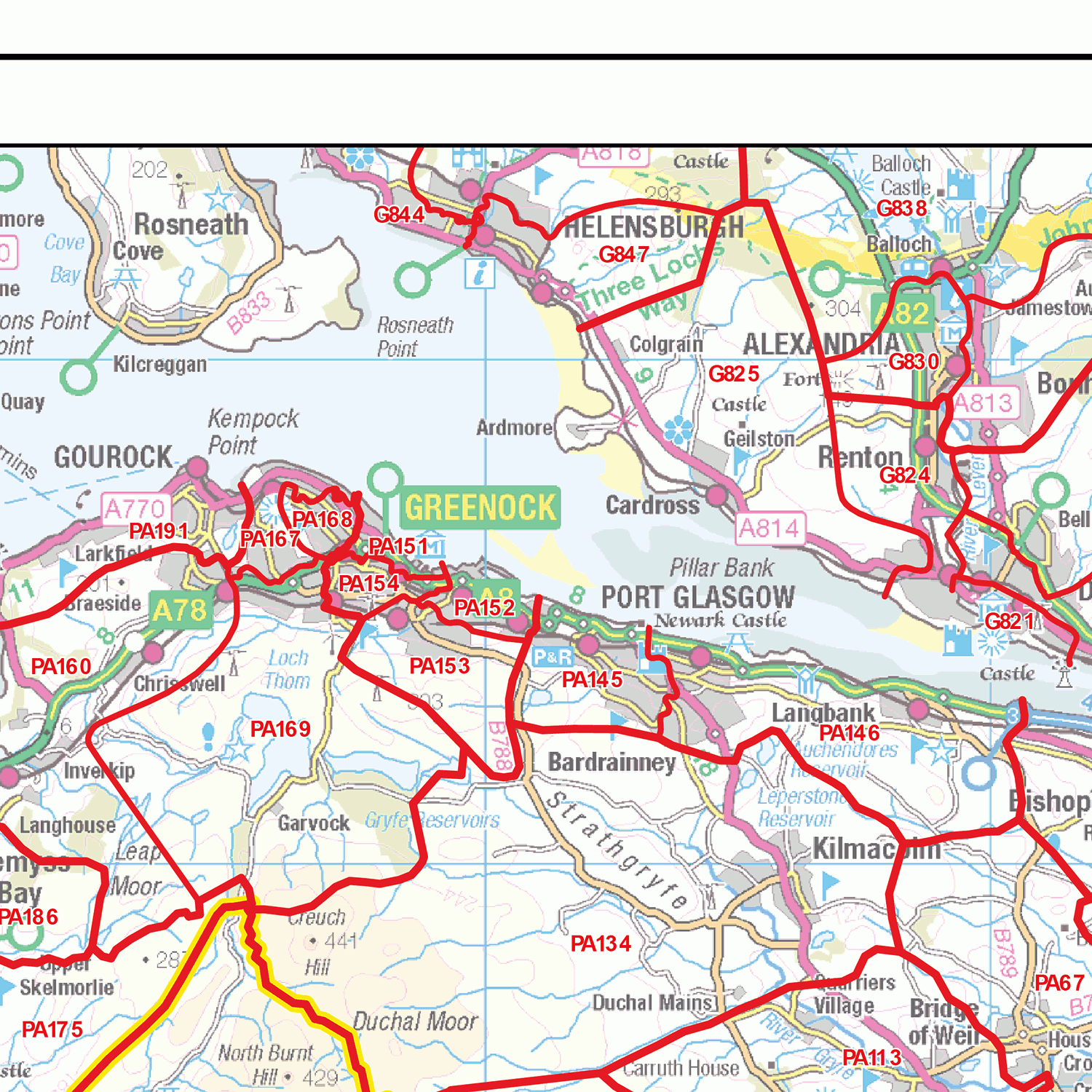 Kilmarnock - KA - Postcode Wall Map
