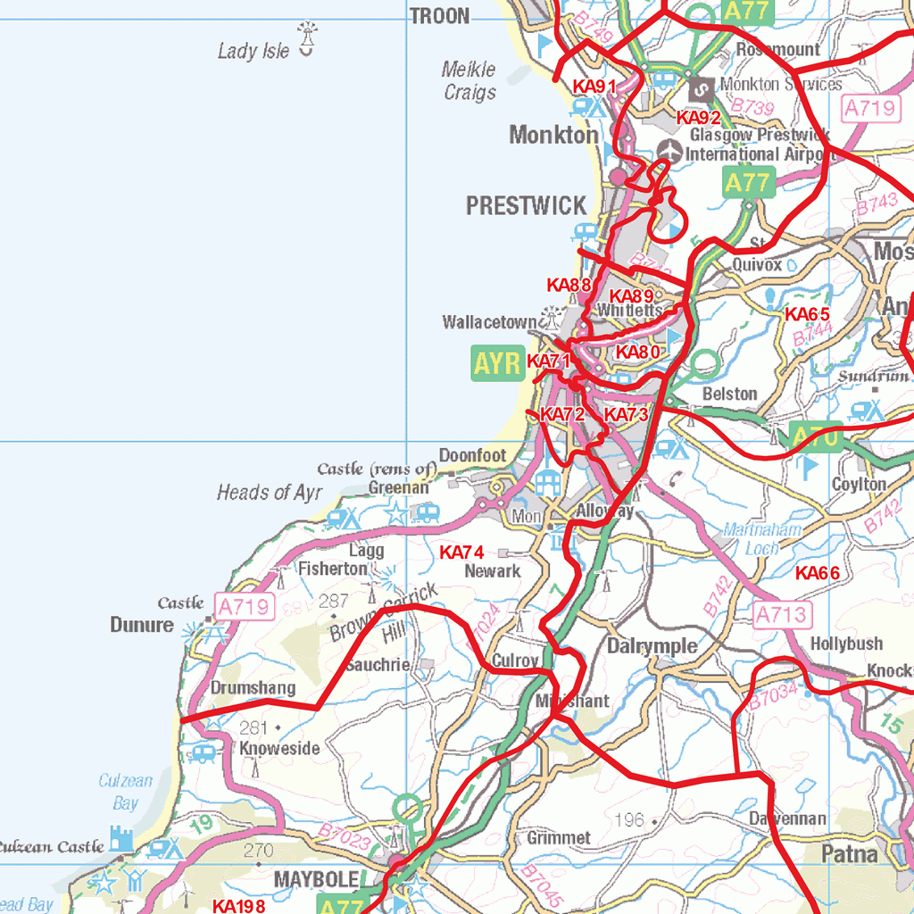 Kilmarnock - KA - Postcode Wall Map