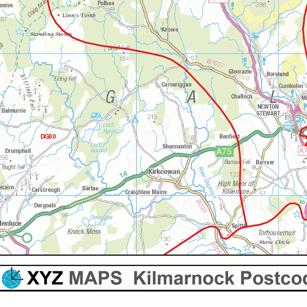 Kilmarnock - KA - Postcode Wall Map
