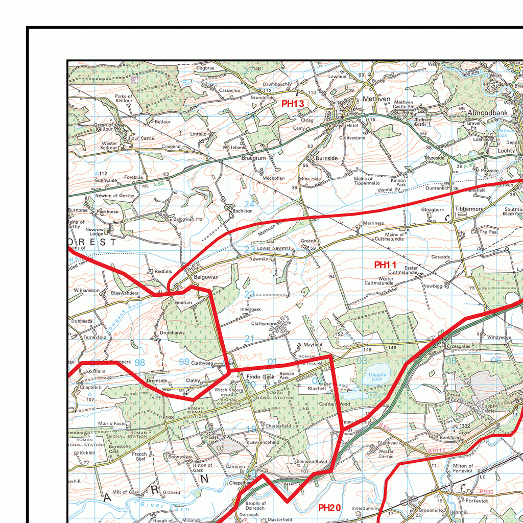 Kirkcaldy - KY- Postcode Wall Map