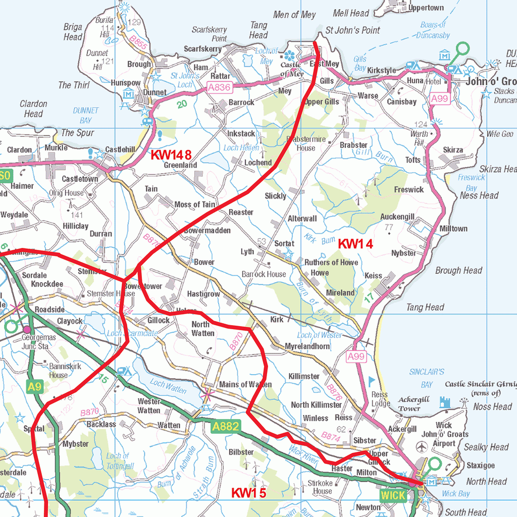 Kirkwall - KW - Postcode Wall Map