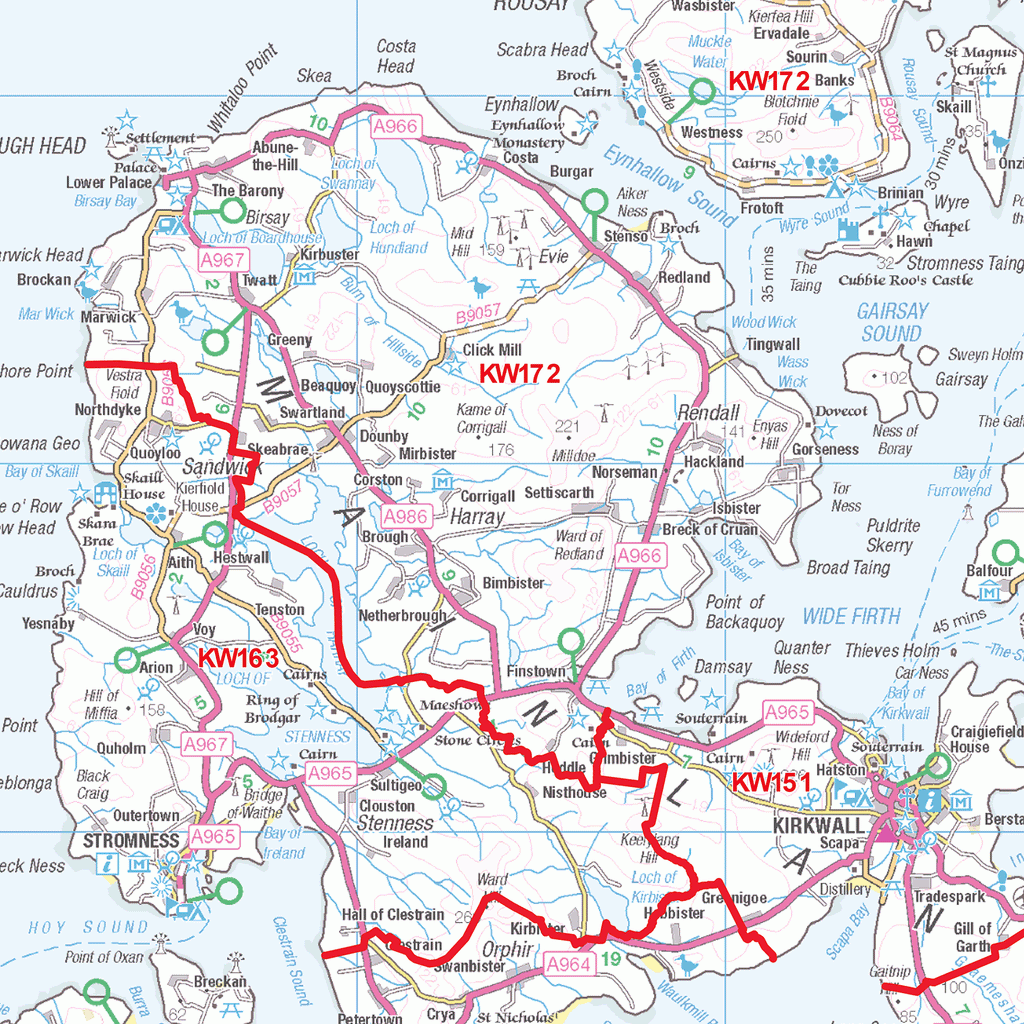 Kirkwall - KW - Postcode Wall Map