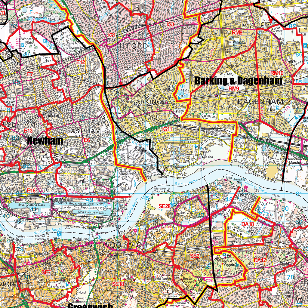 Greater London Authority Boroughs with Postcode Districts