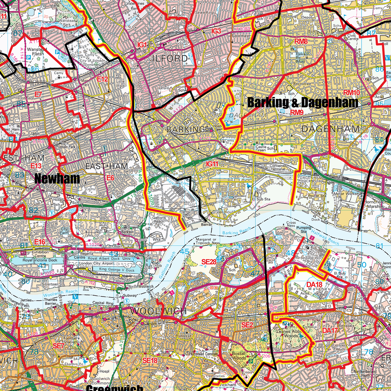 Greater London Authority Boroughs with Postcode Districts