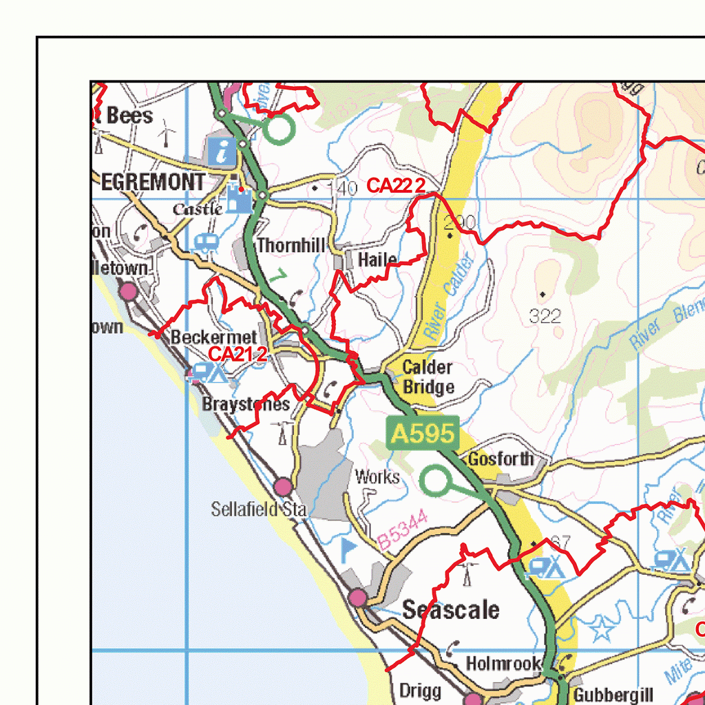 La22 Postcode Lancaster - LA - Postcode Wall Map – XYZ Maps