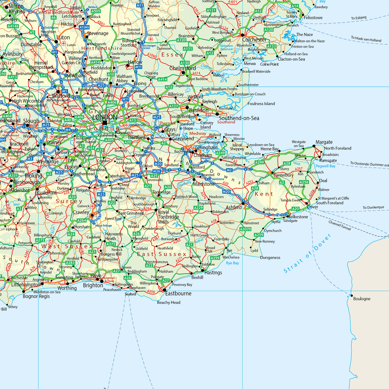 British Isles Physical 1:1m - Wall Map