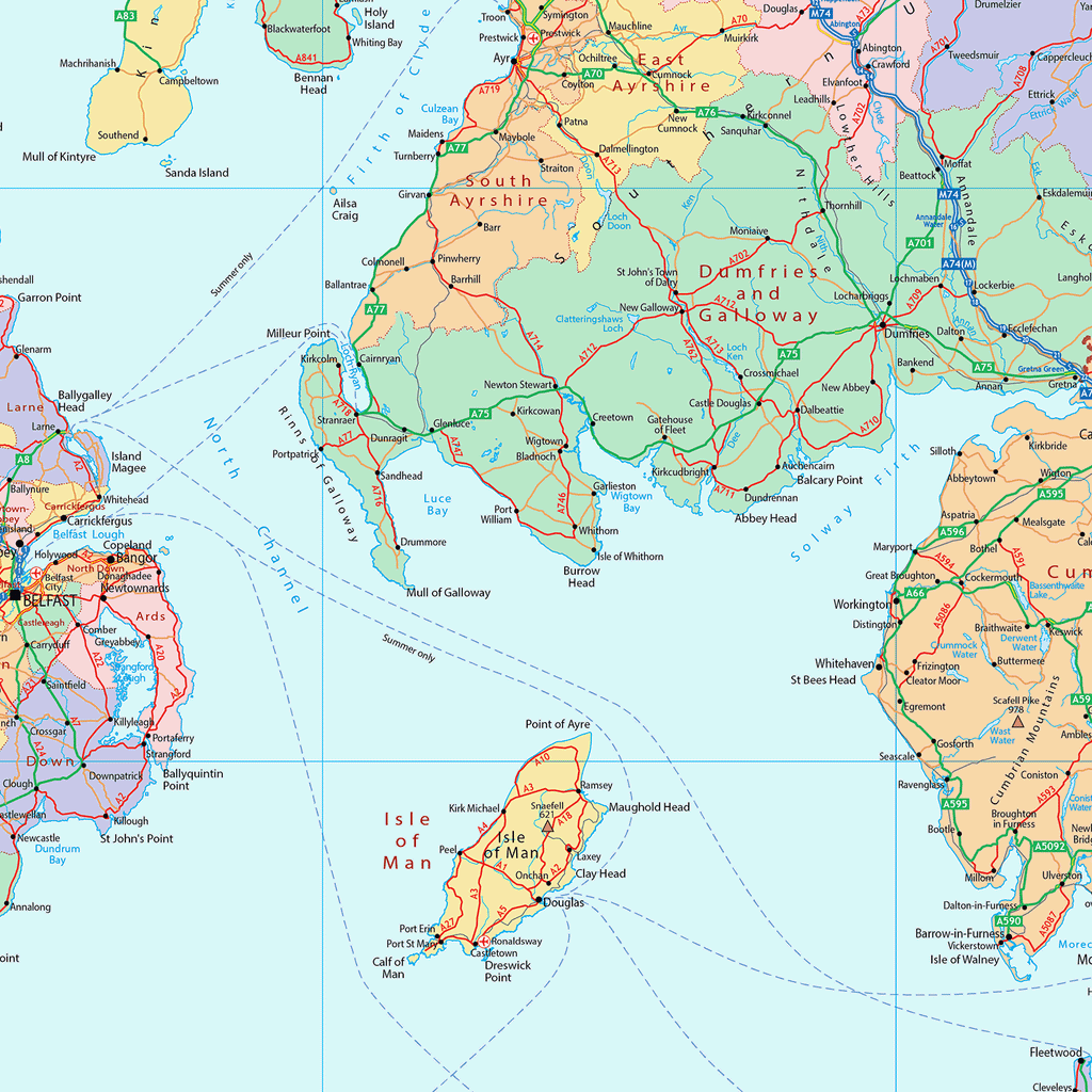 British Isles Political 1:1m - Wall Map