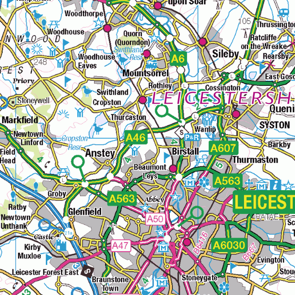 Leicestershire County Map - (CY25)