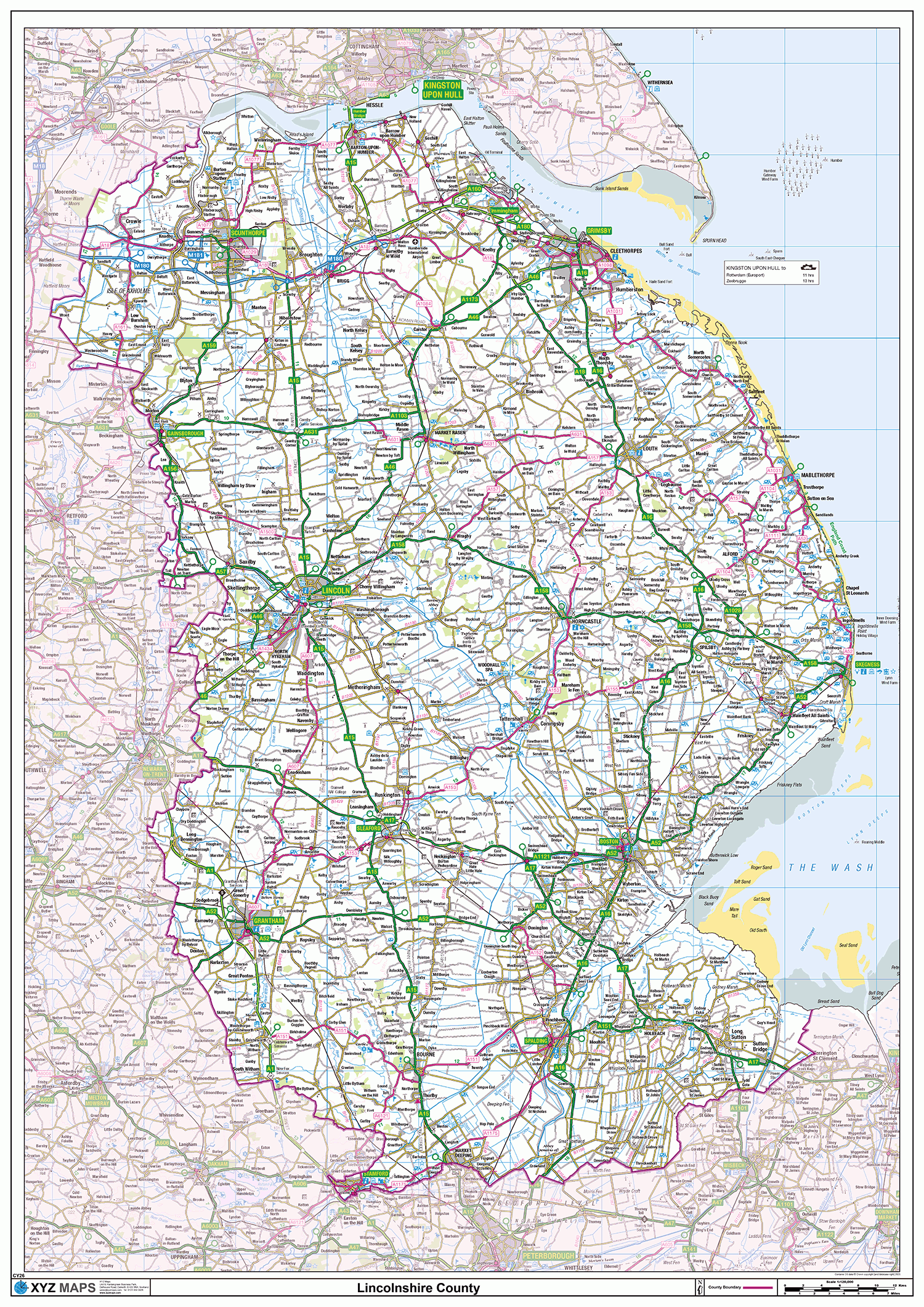 Lincolnshire County Map - (CY26)