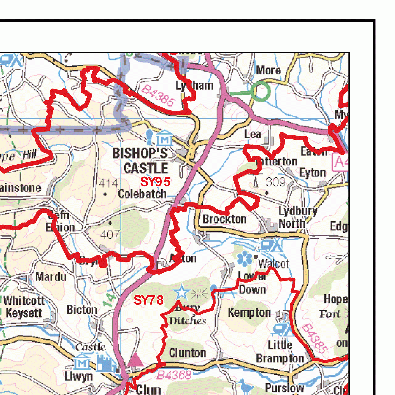 Llandrindod Wells - LD - Postcode Wall Map
