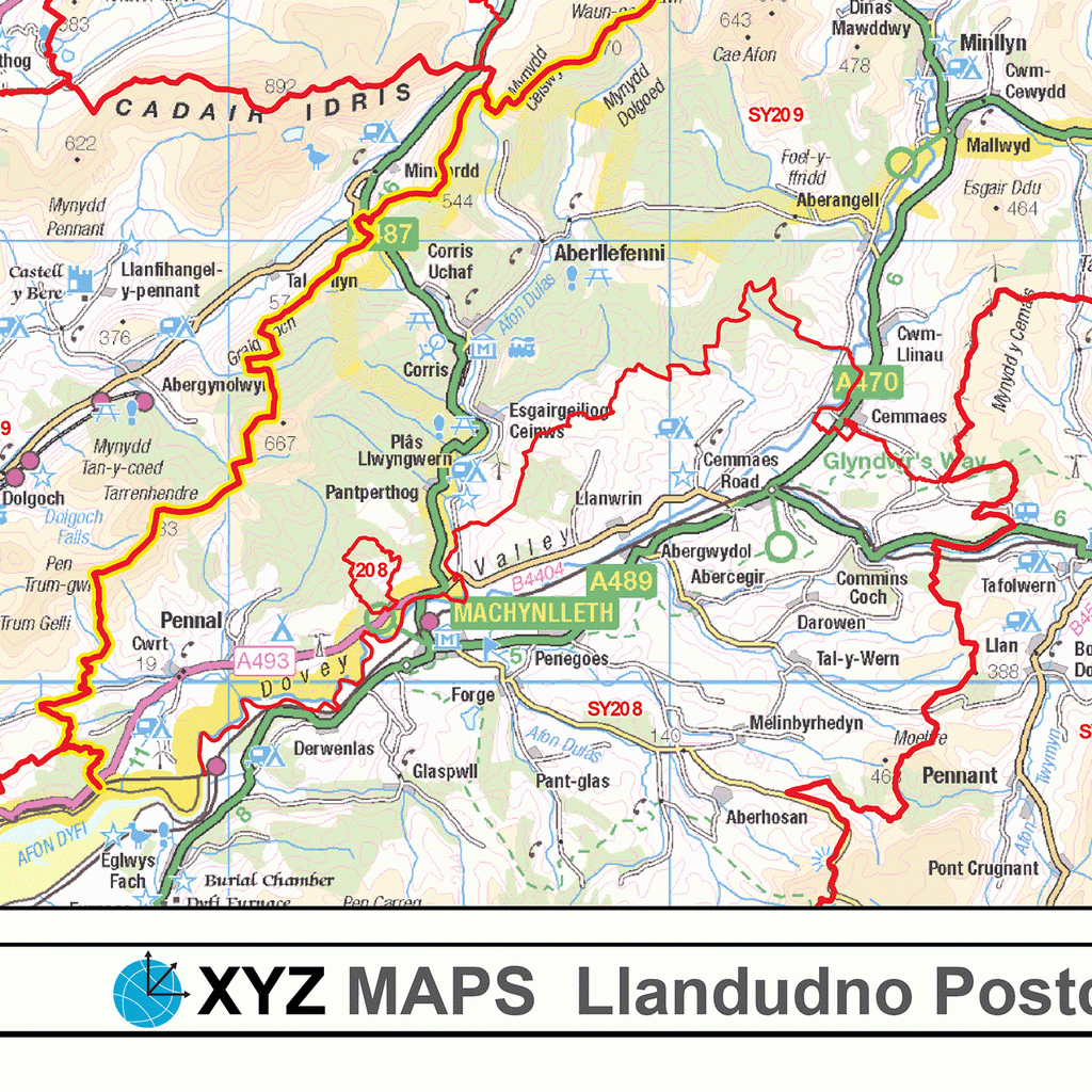 Llandudno - LL - Postcode Wall Map