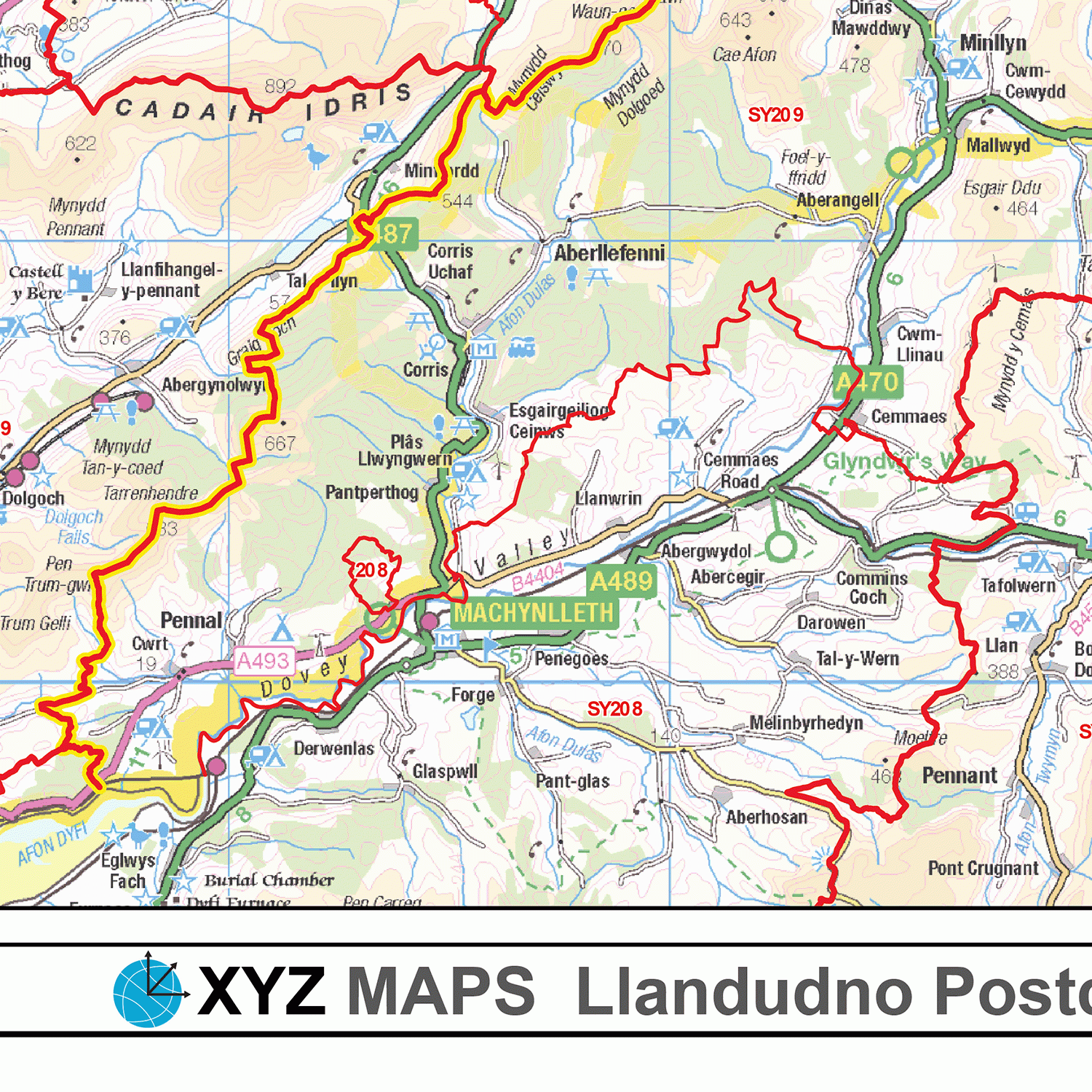Llandudno - LL - Postcode Wall Map