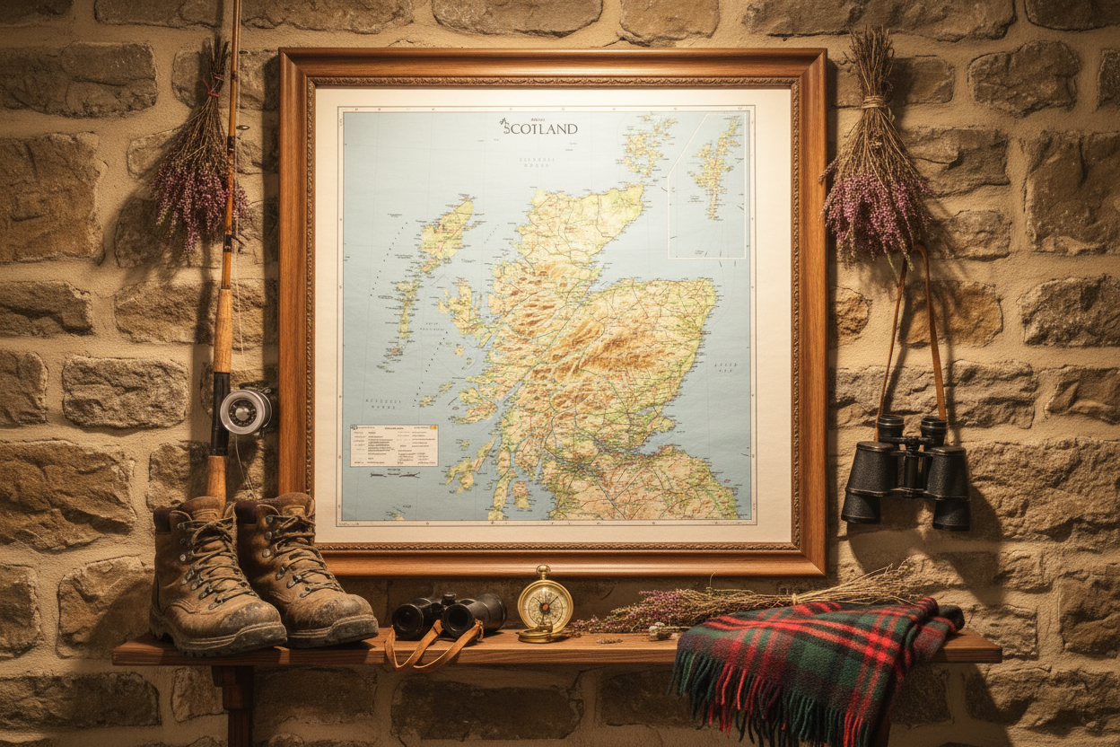 Map of Scotland on Wall - Lighter Version
