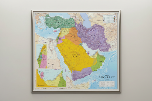 Middle East Wall Map - Close Up