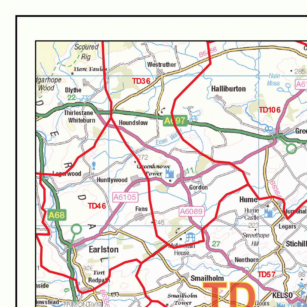 Newcastle - NE - Postcode Wall Map