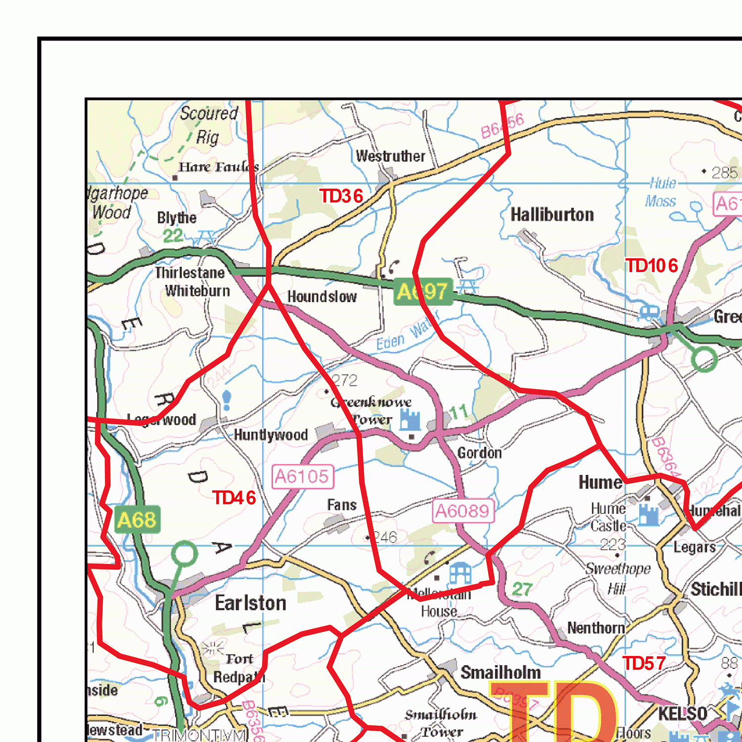 Newcastle - NE - Postcode Wall Map