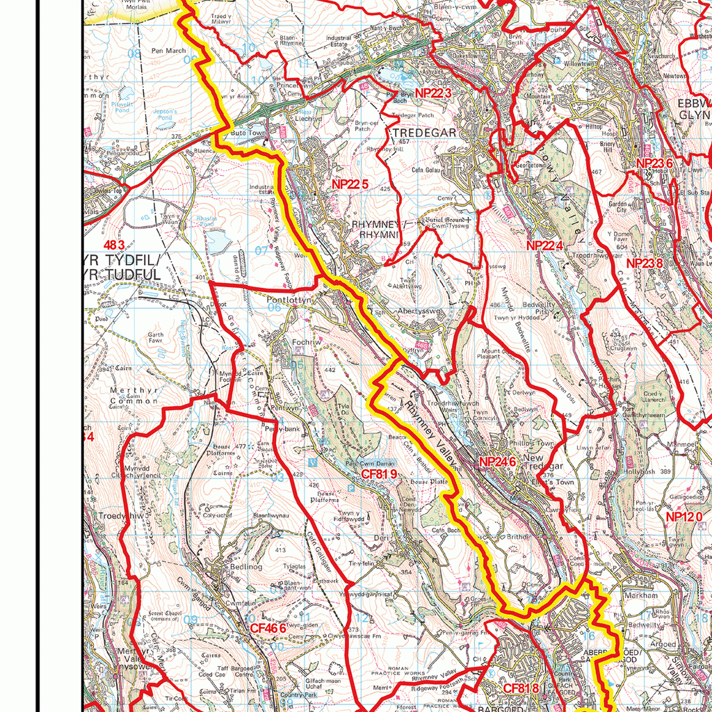 Newport - NP - Postcode Wall Map