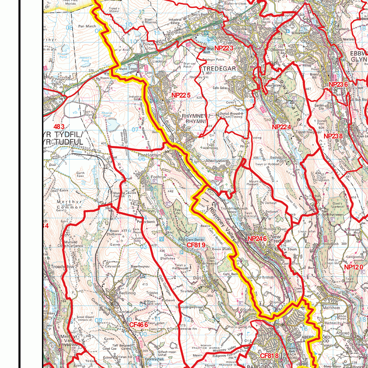 Newport - NP - Postcode Wall Map