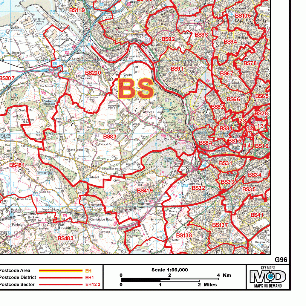 Newport - NP - Postcode Wall Map