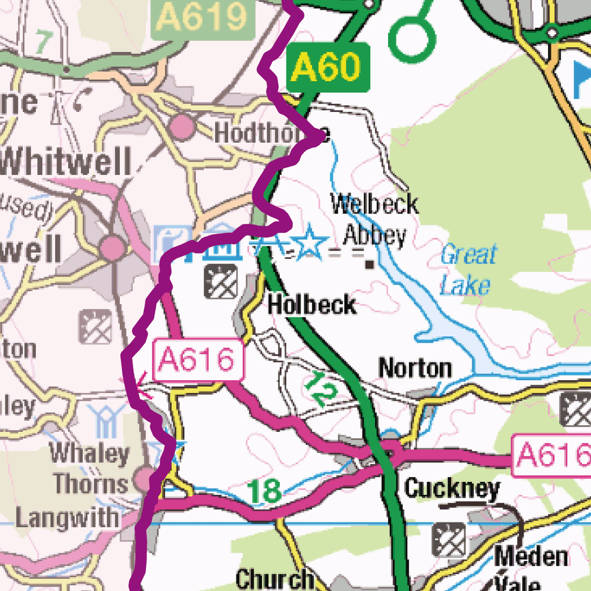 Nottinghamshire County Map - (CY32) – XYZ Maps