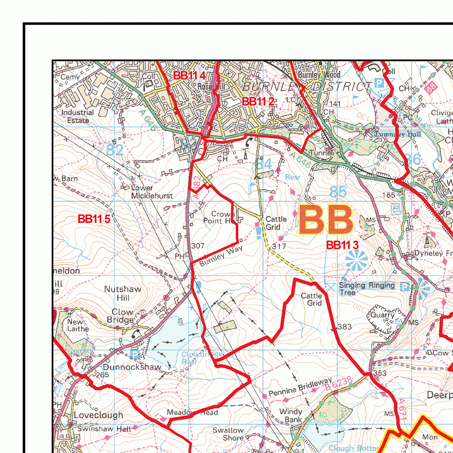 Oldham - OL - Postcode Wall Map