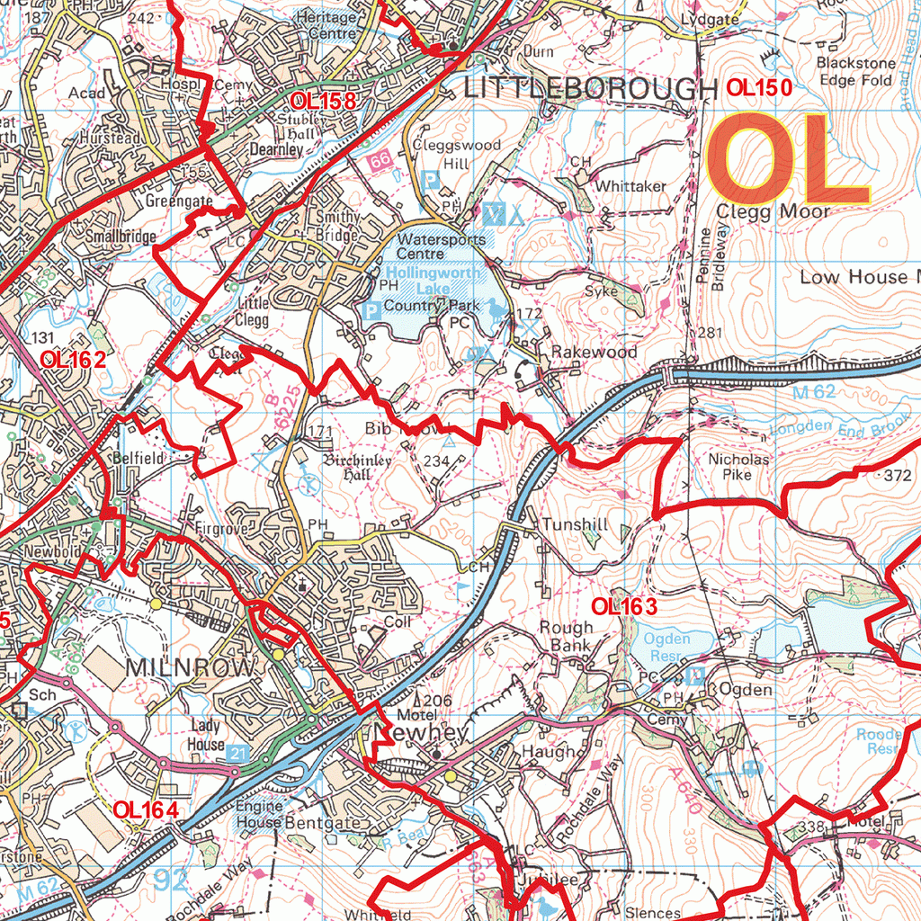Oldham - OL - Postcode Wall Map