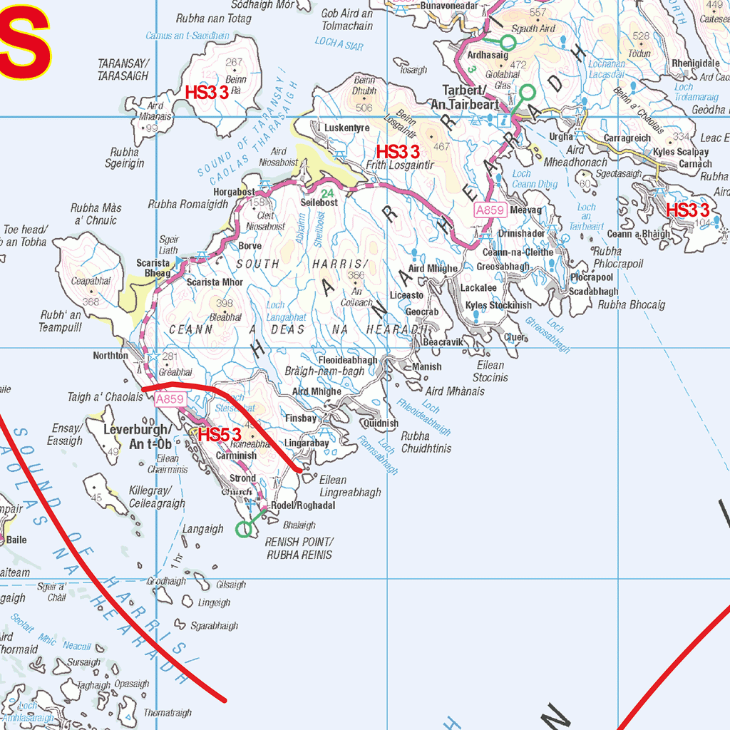 Outer Hebrides - HS - Postcode Wall Map