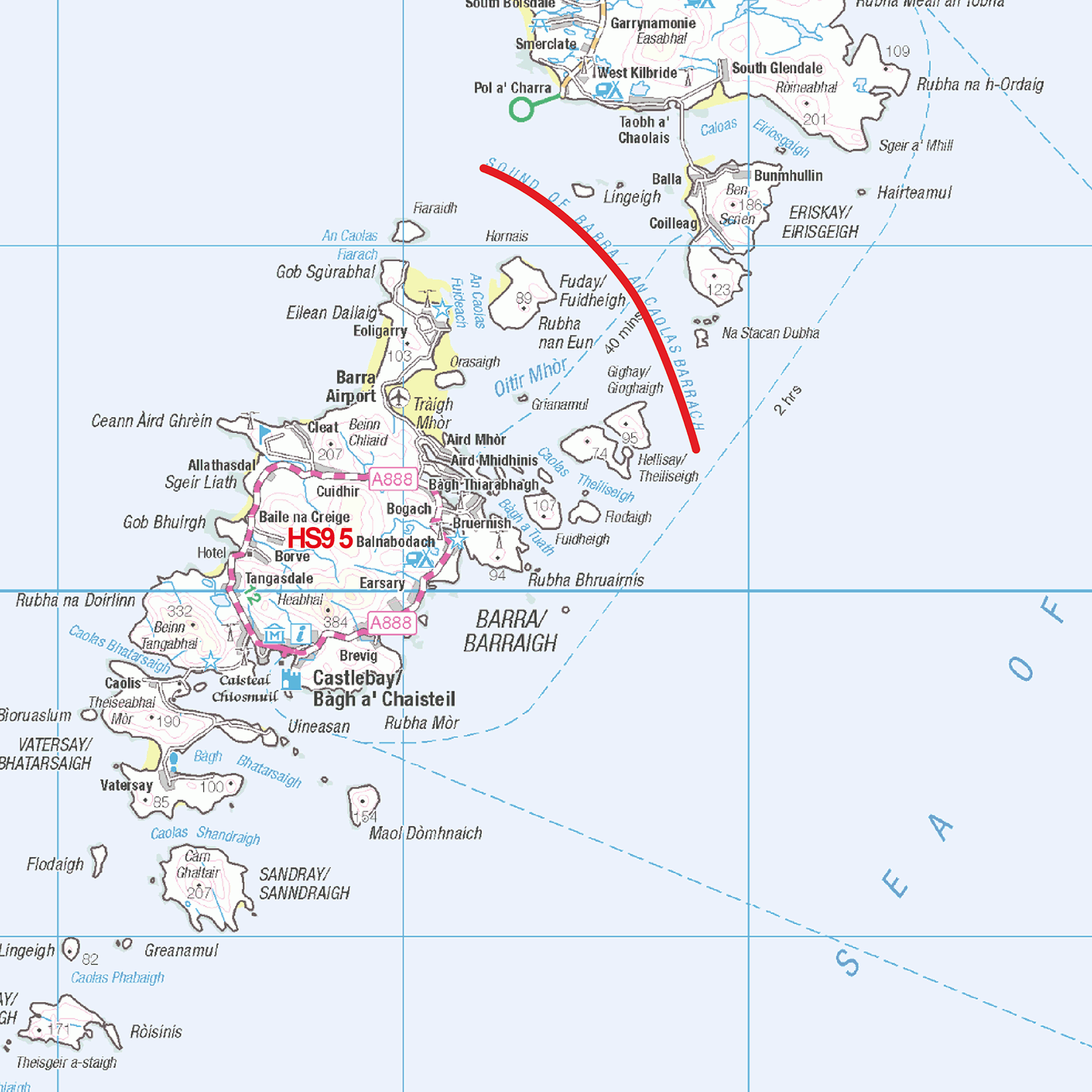 Outer Hebrides - HS - Postcode Wall Map