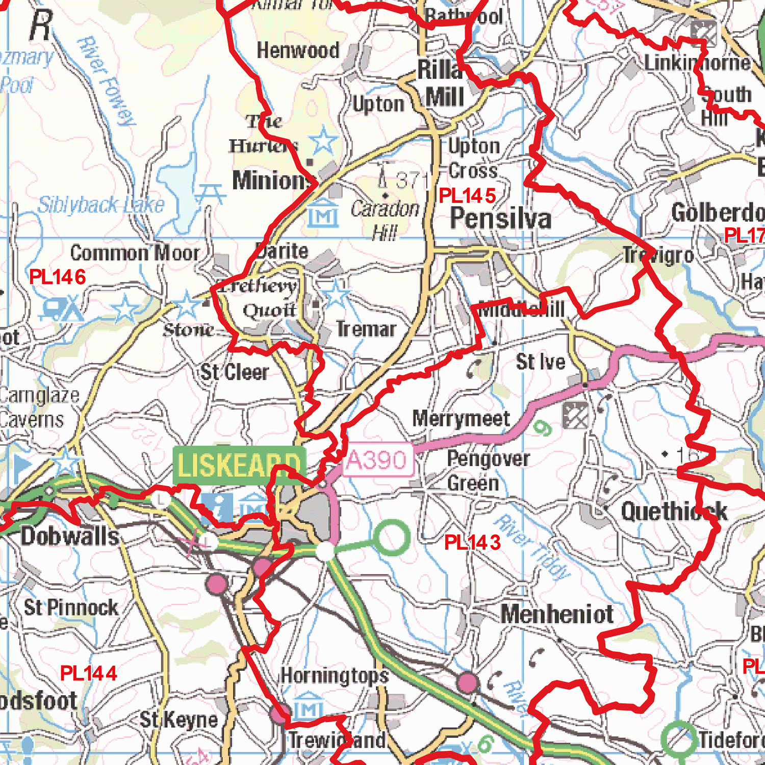 Plymouth - PL - Postcode Wall Map