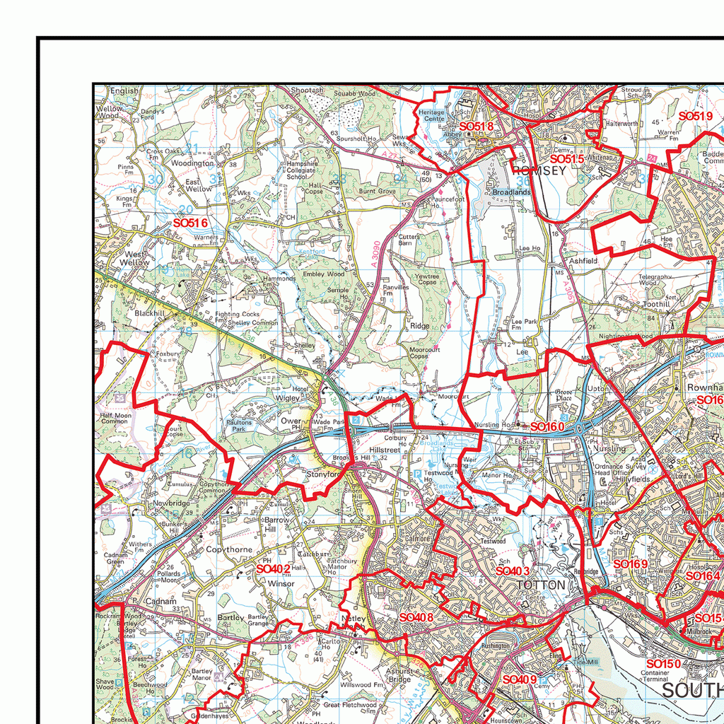 Portsmouth - PO - Postcode Wall Map