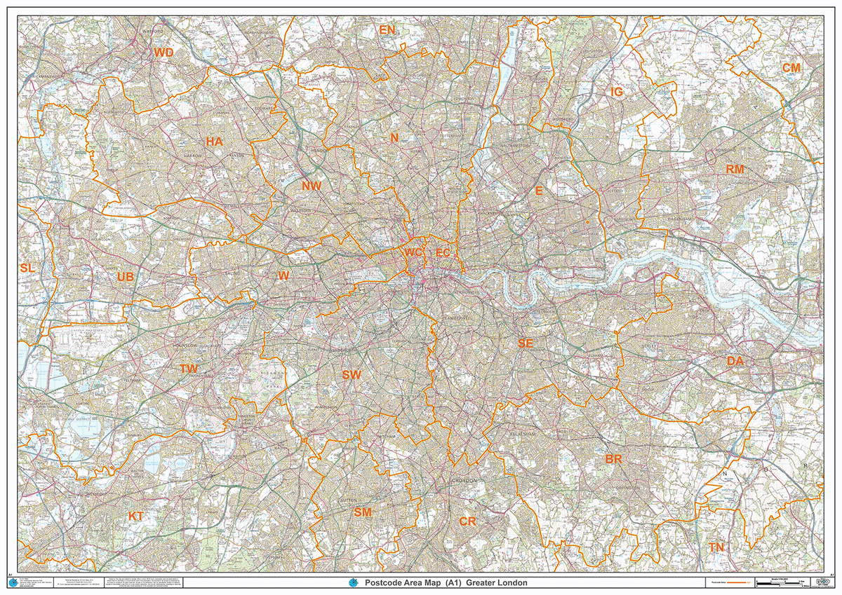 W1w Postcode Map Postcode Areas Map - (AR1) - Greater London - Locked PDF – XYZ Maps