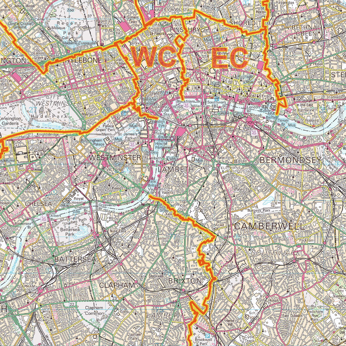 Postcode Areas Map - (AR1) - Greater London - Locked PDF – XYZ Maps