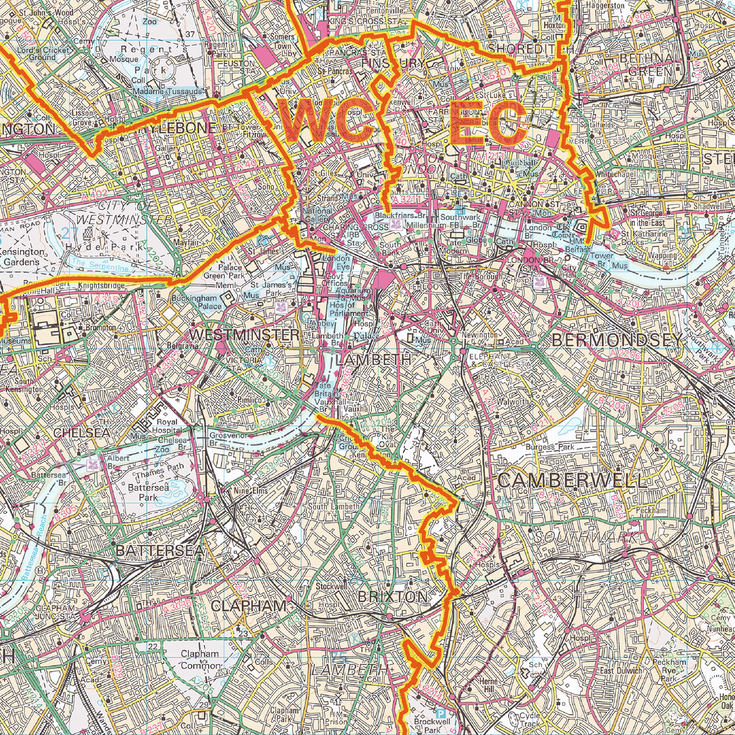 Postcode Area Map - (AR1) - Greater London - Locked PDF