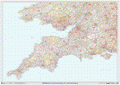 South West England - Postcode District Wall Map - GIF Image