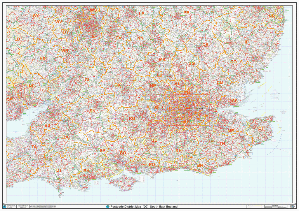 4570 Postcode Map South East England - Postcode District - Locked PDF – XYZ Maps