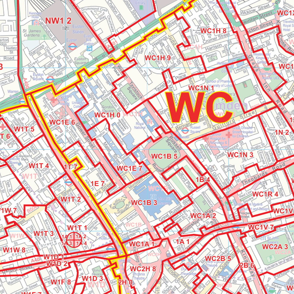 London City Centre Postcode Sector Map (C1) - Editable GeoPDF