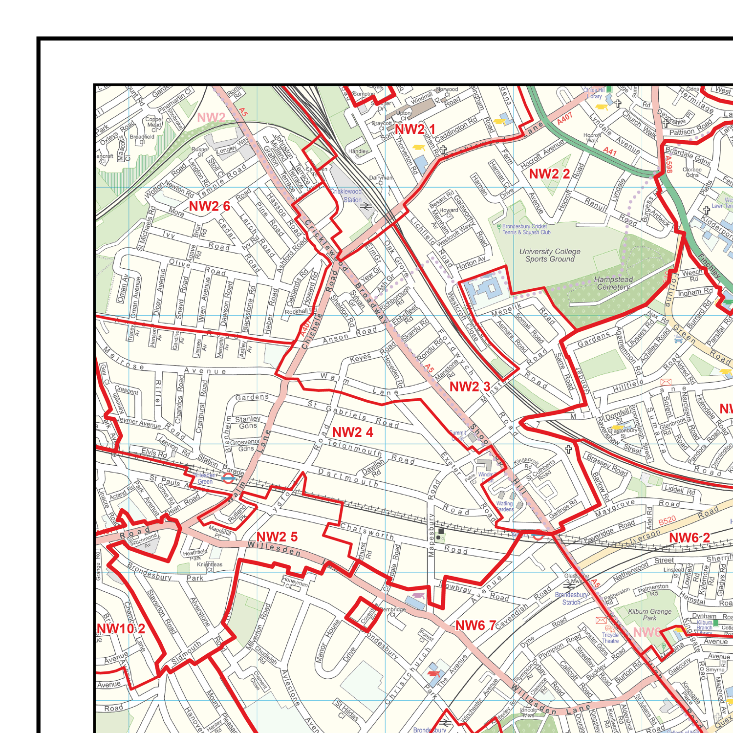 4415 Postcode Map London City Centre Postcode Sector Map (C1) - GIF Image – XYZ Maps