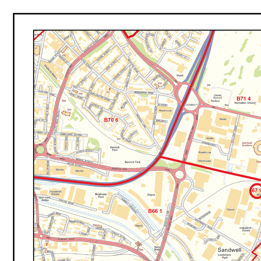 Birmingham City Centre Postcode Sector Map (C4) - GIF Image