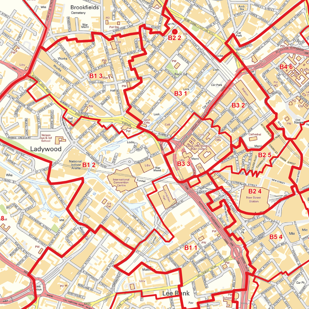 Birmingham City Centre Postcode Sector Map (C4) - GeoPDF