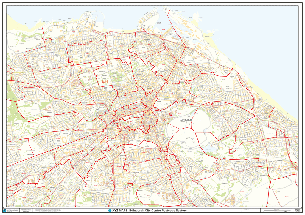 Edinburgh City Centre Postcode Sector Map (C6) - GeoPDF