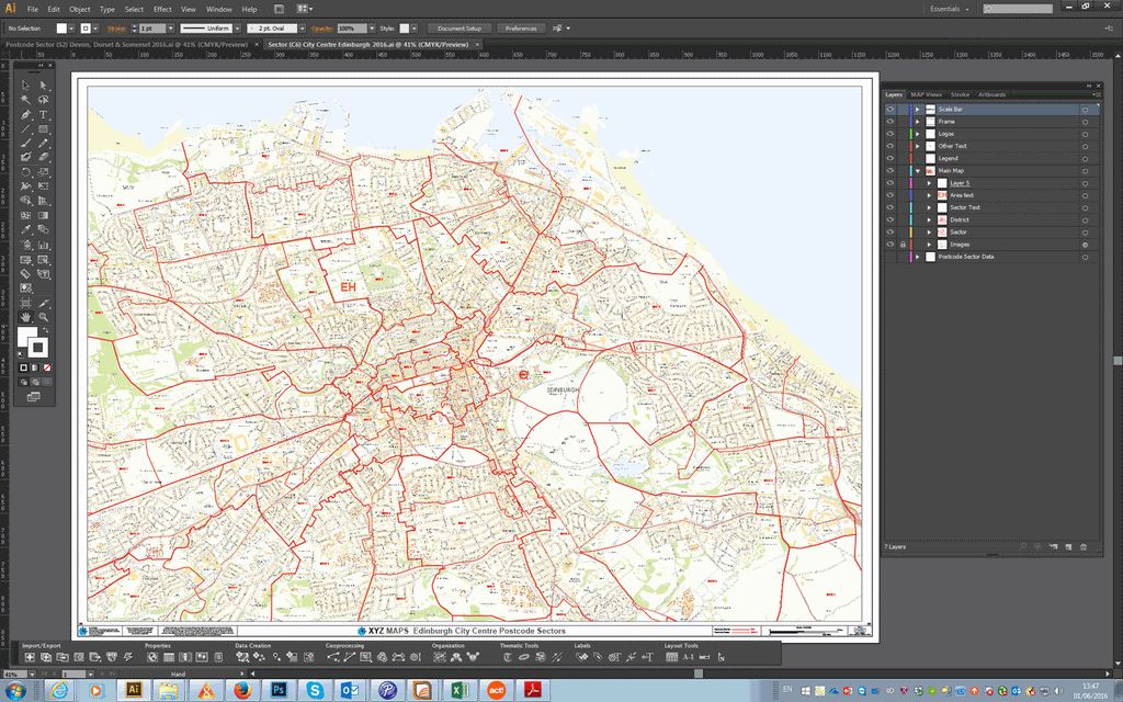 Edinburgh City Centre Postcode Sector Map (C6) - GeoPDF