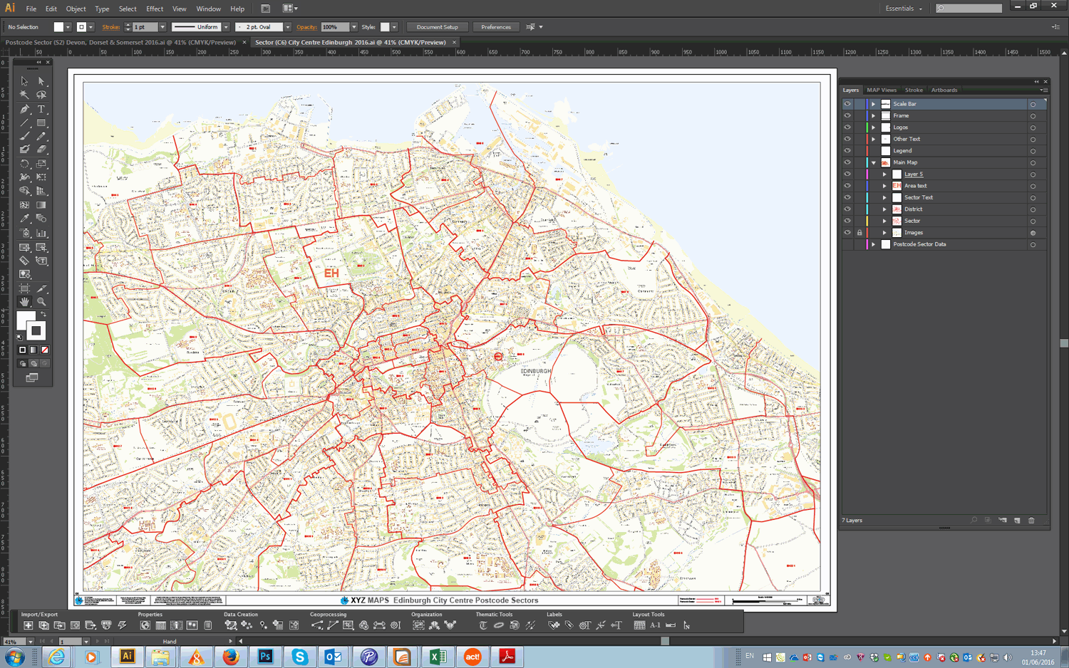 Edinburgh City Centre Postcode Sector Map (C6) - GeoPDF