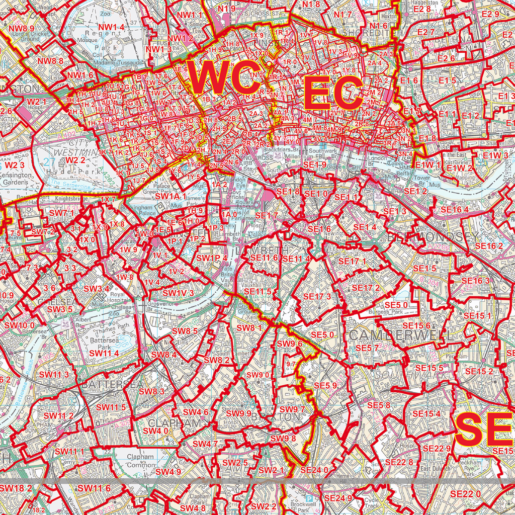 Greater London Postcode Sector Map (C7) - Editable GeoPDF