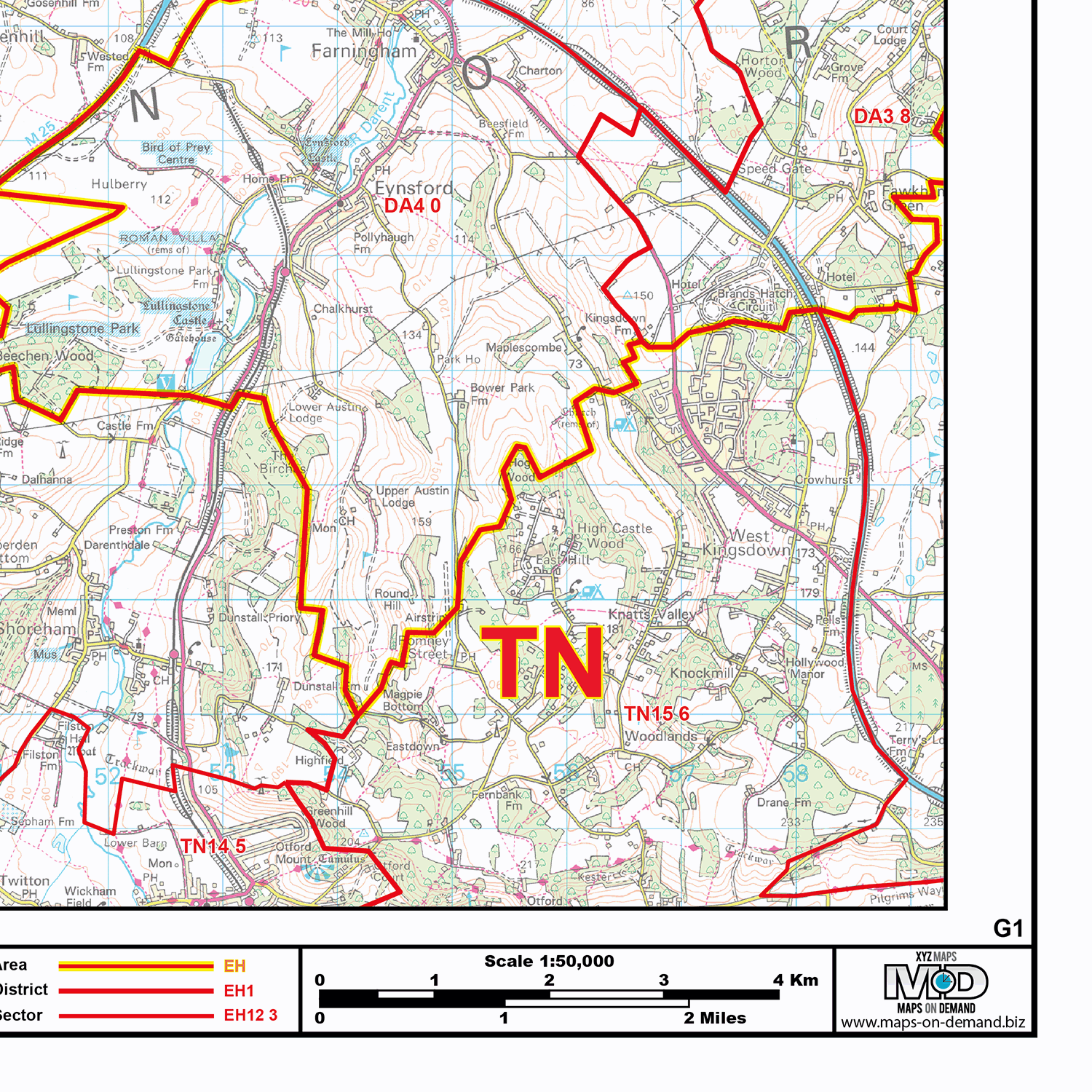 Greater London Postcode Sector Map (C7) - Editable GeoPDF