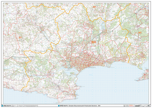 Bournemouth - BH - Postcode Map - Editable GeoPDF (G21)