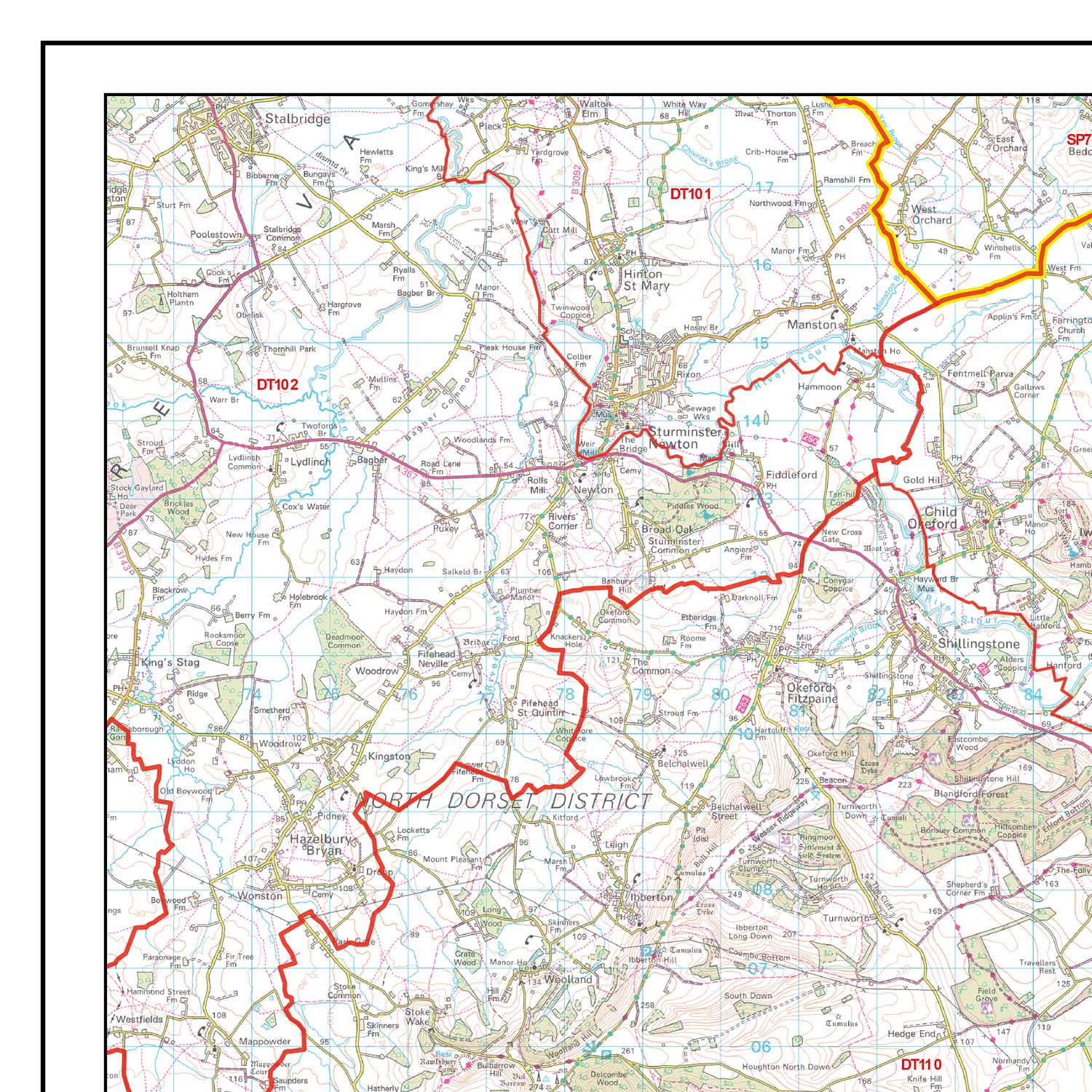 Bournemouth - BH - Postcode Map - Editable GeoPDF (G21)