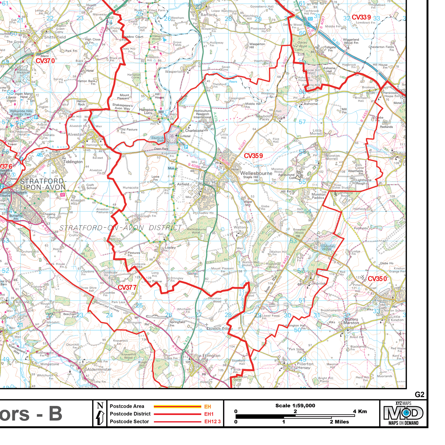 B26 Postcode Map Birmingham - B - Postcode GIF Image (G2) – XYZ Maps