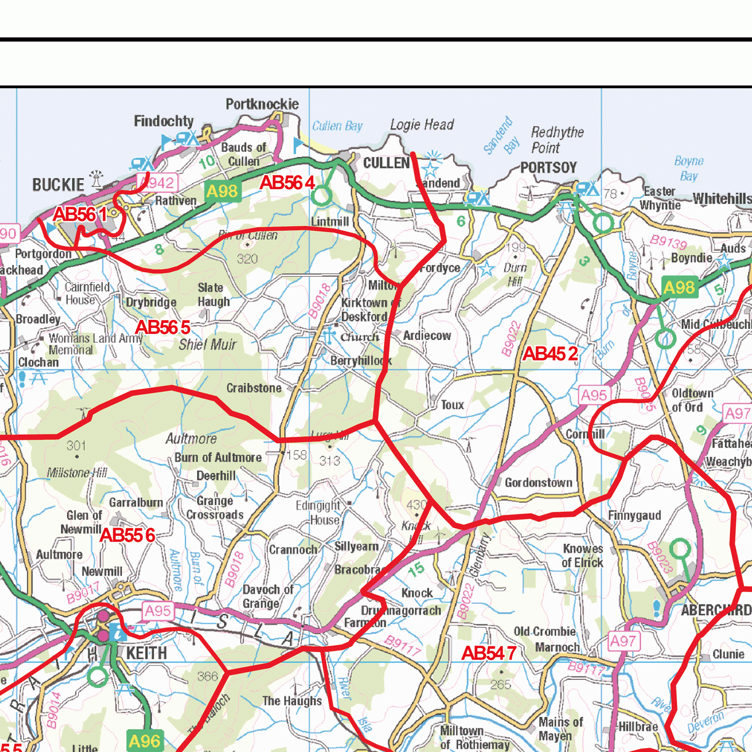 Aberdeen - AB - Postcode Wall Map