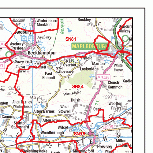 Bath - BA - Postcode Wall Map